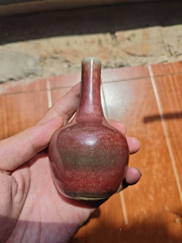 古玩陶瓷豇豆紅釉小天球瓶拍賣，當(dāng)前價(jià)格4800元