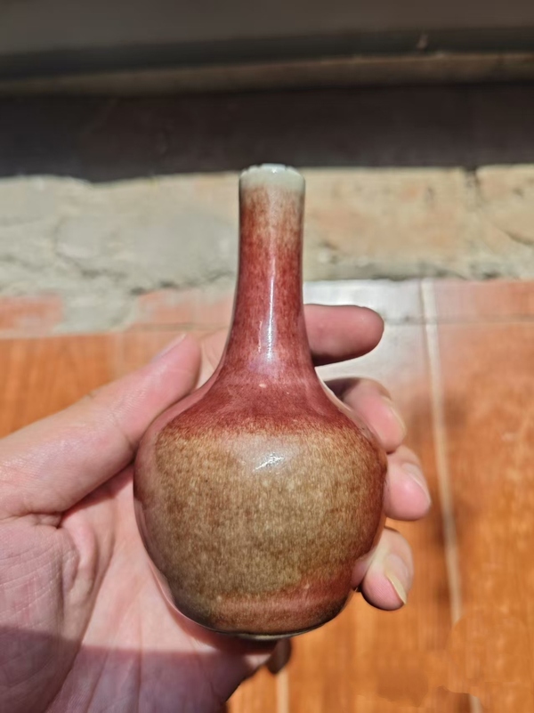 古玩陶瓷豇豆紅釉小天球瓶拍賣，當(dāng)前價(jià)格4800元
