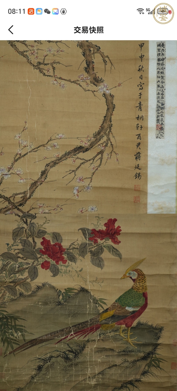 古玩字畫(huà)花鳥(niǎo)圖真品鑒賞圖