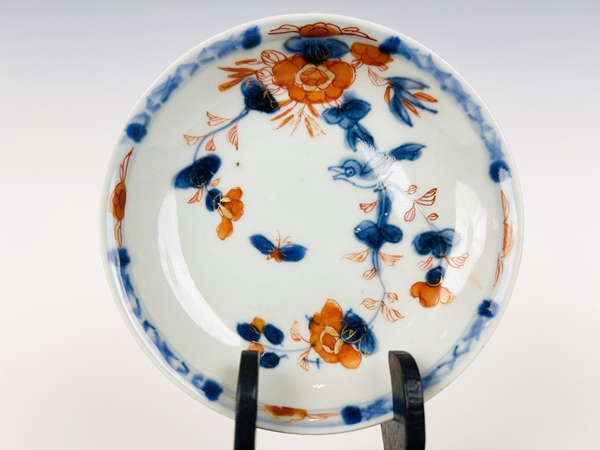 古玩陶瓷清康熙·礬紅描金青花花鳥杯碟拍賣，當(dāng)前價格99元