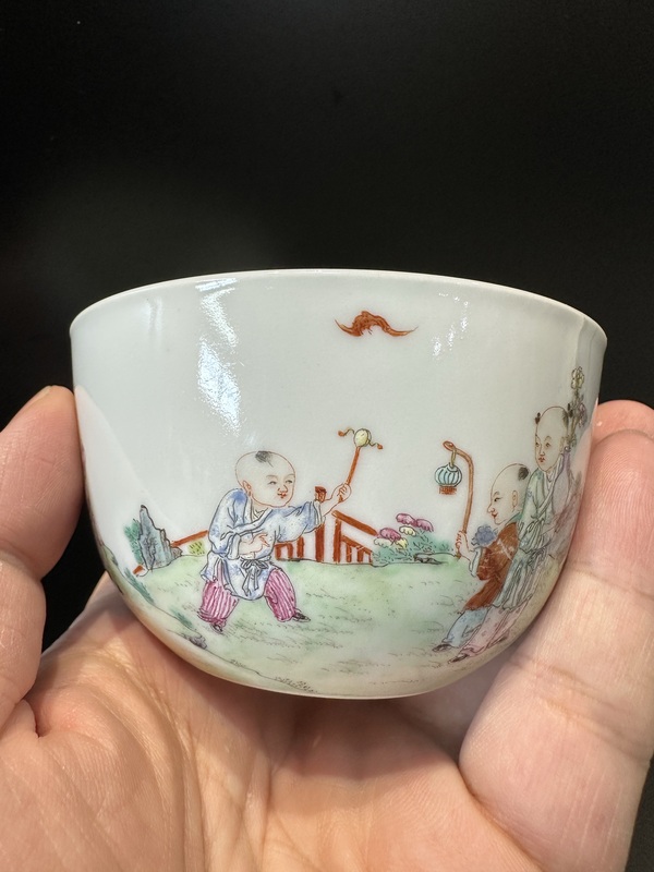 古玩陶瓷粉彩杯拍賣，當(dāng)前價(jià)格3000元