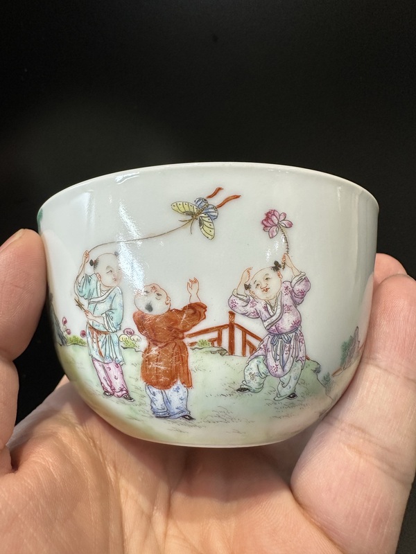 古玩陶瓷粉彩杯拍賣，當(dāng)前價(jià)格3000元