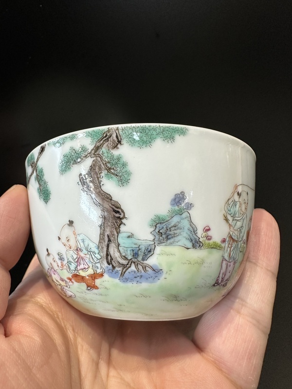 古玩陶瓷粉彩杯拍賣，當(dāng)前價(jià)格3000元
