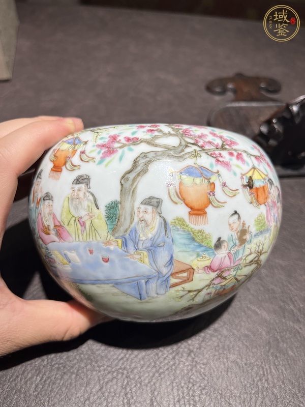 古玩陶瓷粉彩洗真品鑒賞圖