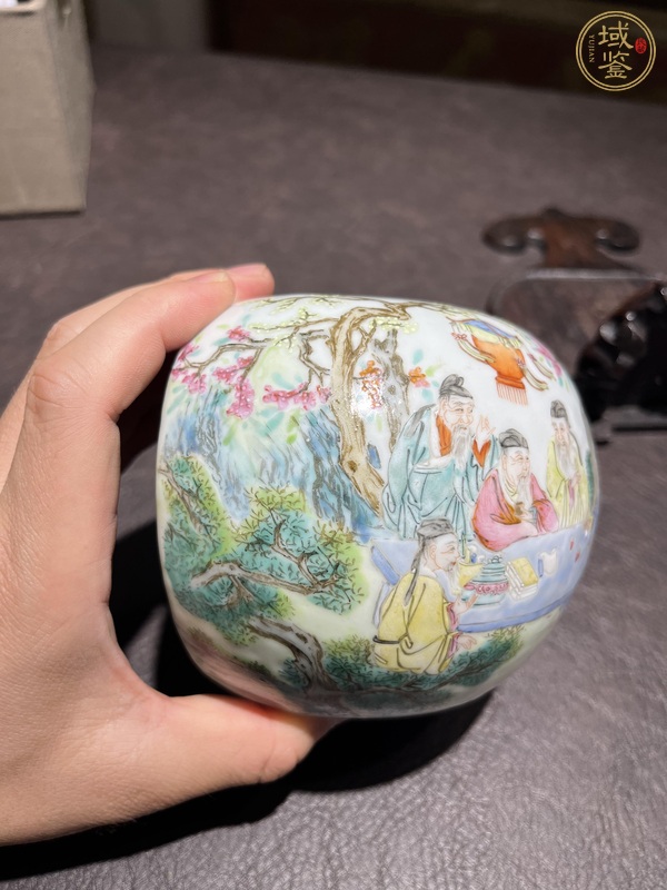 古玩陶瓷粉彩洗真品鑒賞圖