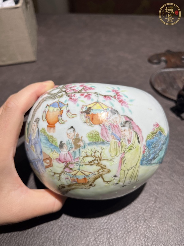 古玩陶瓷粉彩洗真品鑒賞圖