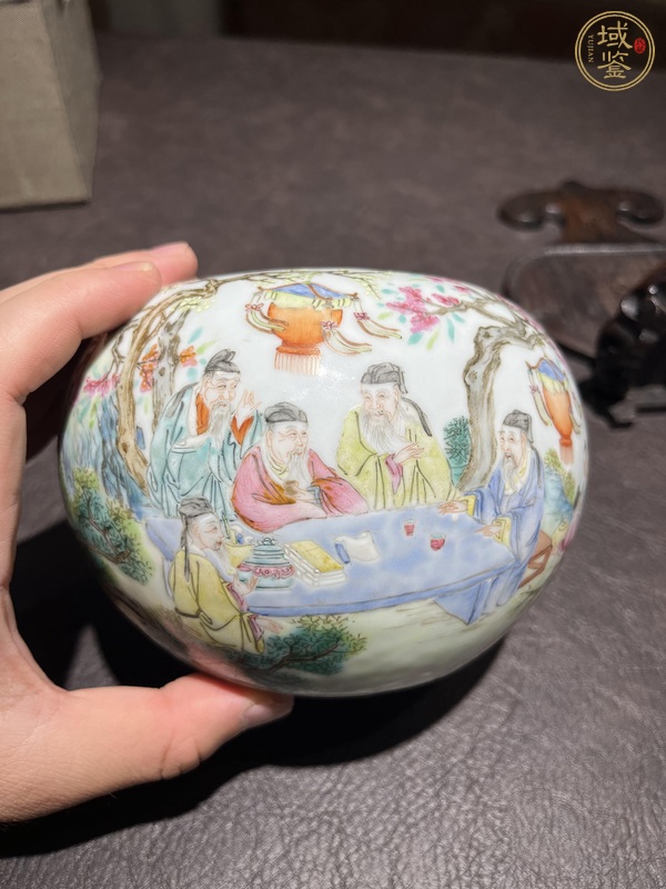 古玩陶瓷粉彩洗真品鑒賞圖