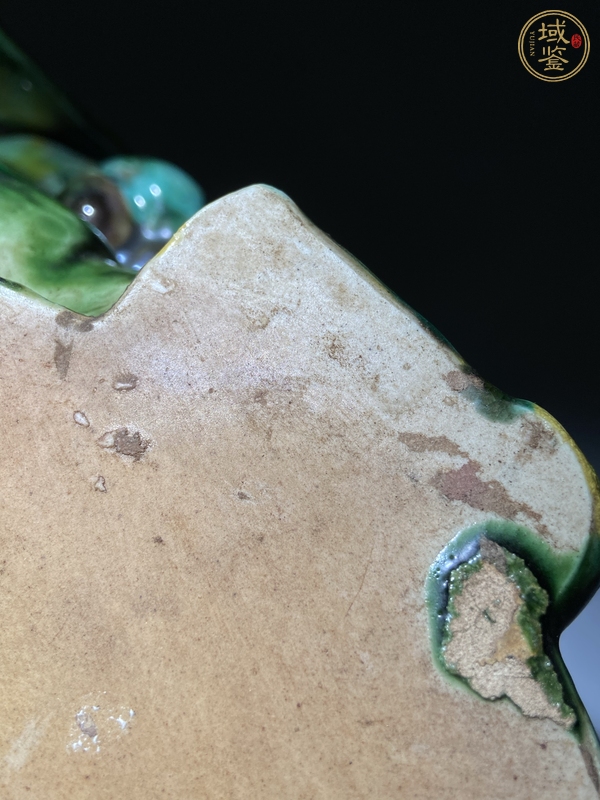 古玩陶瓷虎皮綠釉瓷像狗真品鑒賞圖