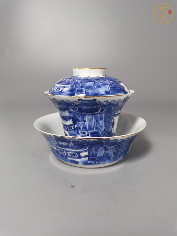 古玩陶瓷青花蓋杯真品鑒賞圖