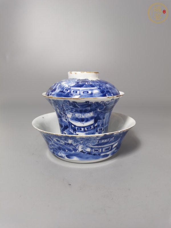 古玩陶瓷青花蓋杯真品鑒賞圖