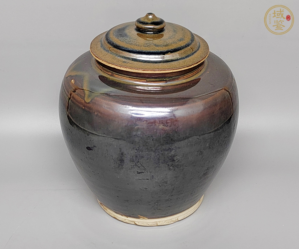 古玩陶瓷窯變黑釉蓋罐真品鑒賞圖