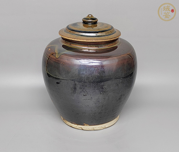 古玩陶瓷窯變黑釉蓋罐真品鑒賞圖