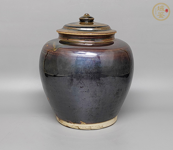 古玩陶瓷窯變黑釉蓋罐真品鑒賞圖