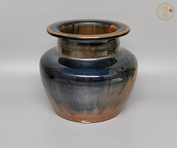 古玩陶瓷窯變黑釉高領(lǐng)罐真品鑒賞圖