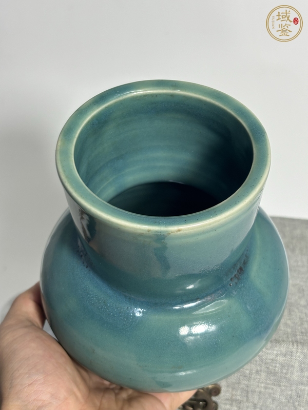 古玩陶瓷鈞釉荸薺瓶真品鑒賞圖