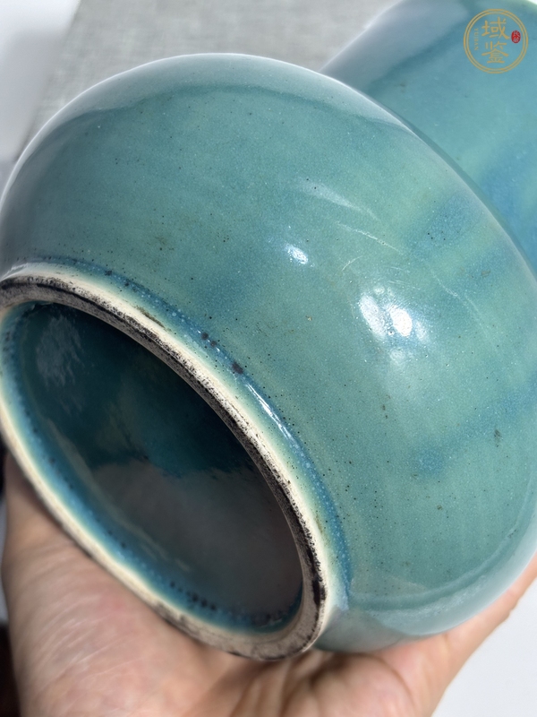 古玩陶瓷鈞釉荸薺瓶真品鑒賞圖