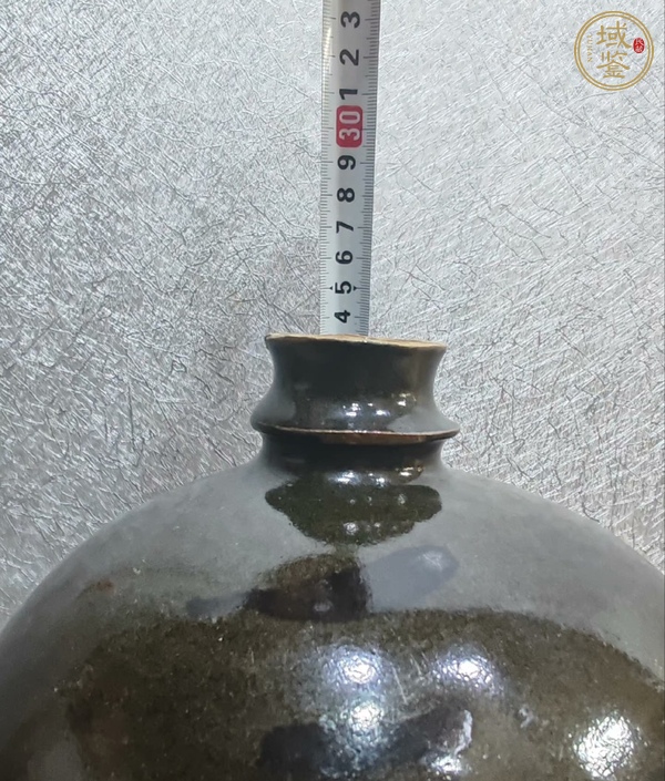古玩陶瓷茶葉末釉褐彩嘟嚕瓶真品鑒賞圖