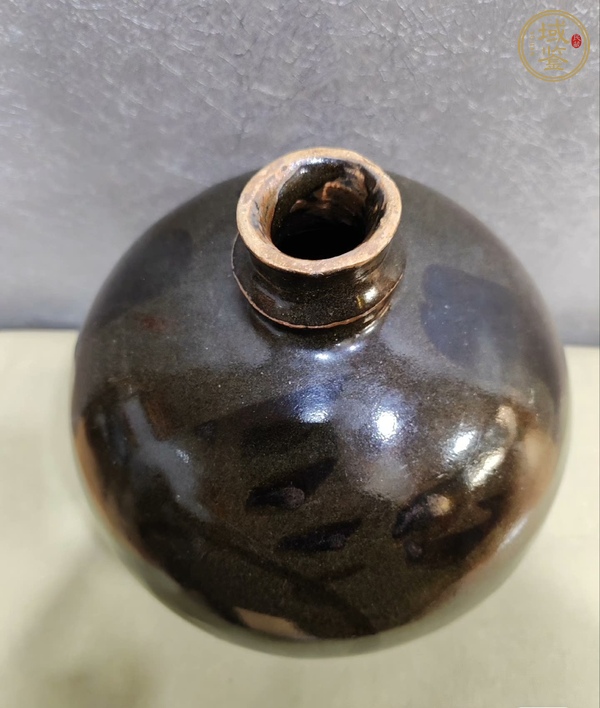 古玩陶瓷茶葉末釉褐彩嘟嚕瓶真品鑒賞圖