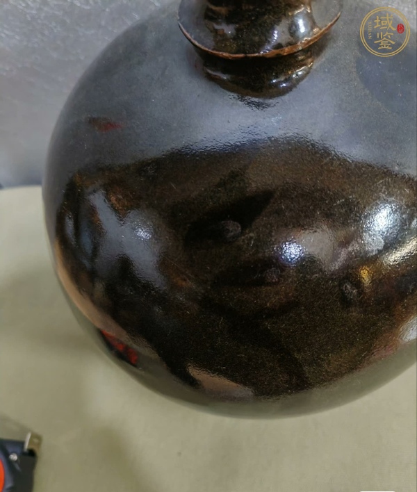 古玩陶瓷茶葉末釉褐彩嘟嚕瓶真品鑒賞圖