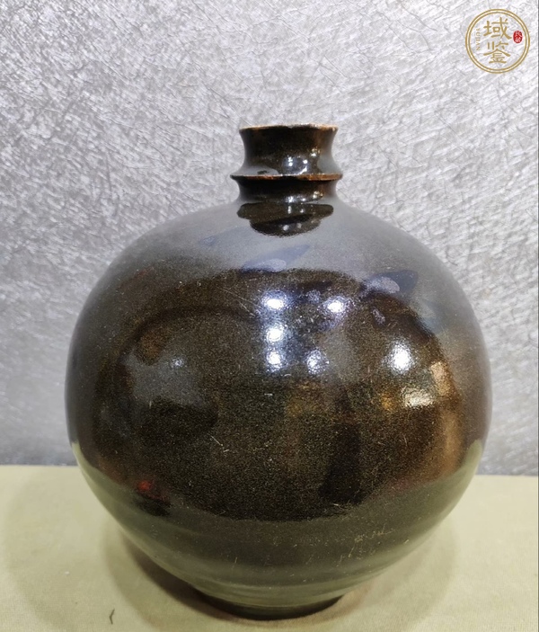 古玩陶瓷茶葉末釉褐彩嘟嚕瓶真品鑒賞圖
