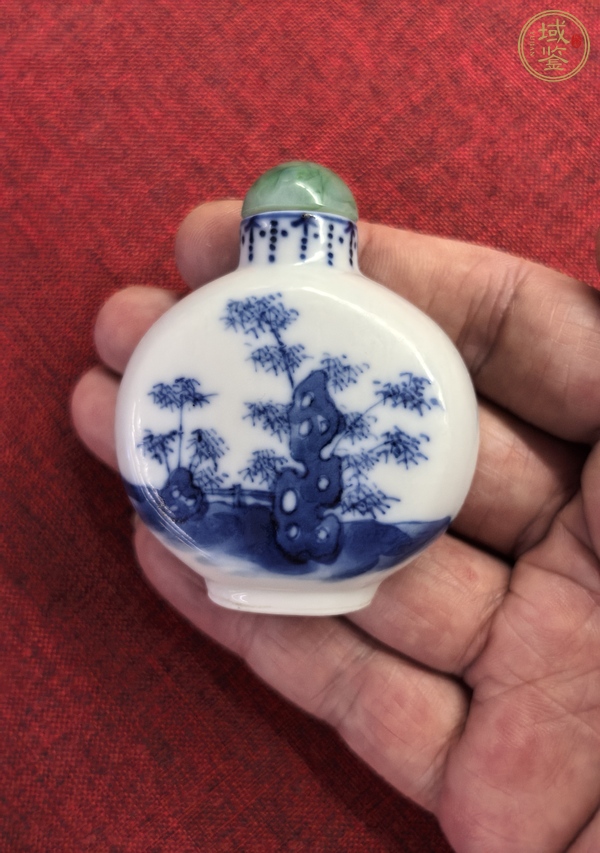 古玩陶瓷青花柳蔭雙駿圖鼻煙壺，疑似復窯真品鑒賞圖