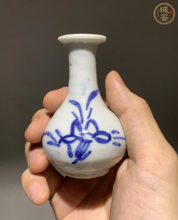 古玩陶瓷青花花卉紋玉壺春瓶真品鑒賞圖