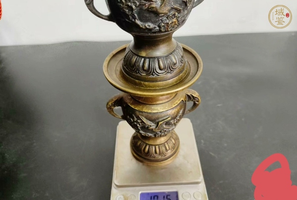 古玩陶瓷黃銅花觚真品鑒賞圖