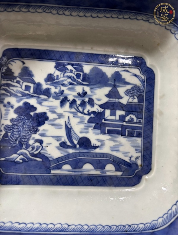 古玩陶瓷青花山水人物紋盤(pán)真品鑒賞圖
