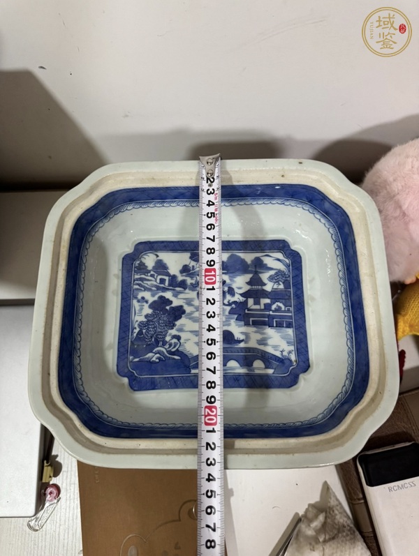 古玩陶瓷青花山水人物紋盤(pán)真品鑒賞圖