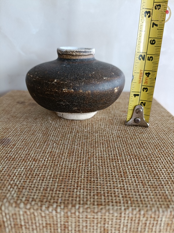 古玩陶瓷吉州窯褐釉水盂真品鑒賞圖