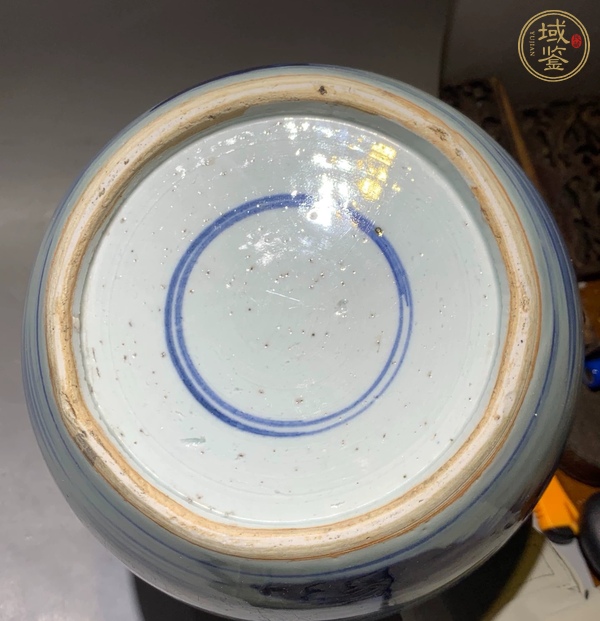 古玩陶瓷青花山水紋罐真品鑒賞圖