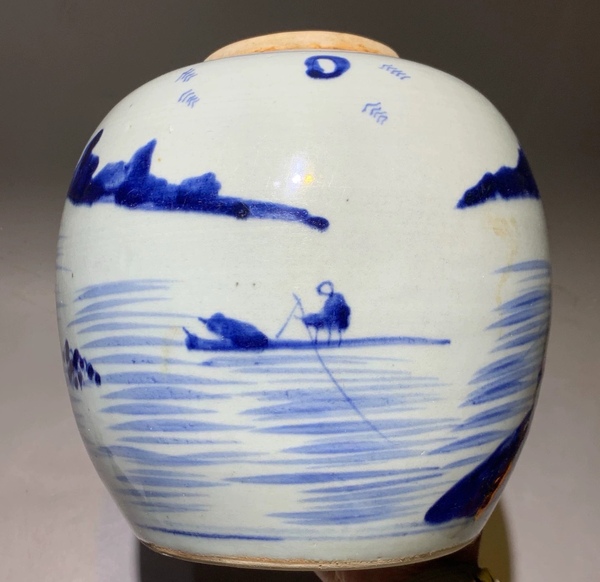 古玩陶瓷青花山水紋罐拍賣(mài)，當(dāng)前價(jià)格1000元