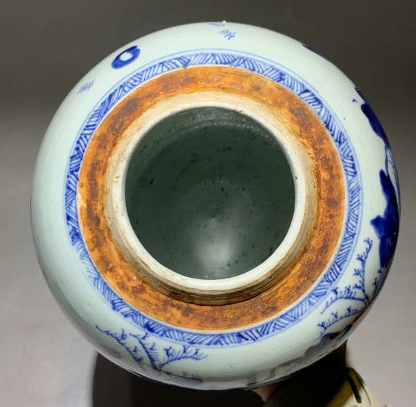 古玩陶瓷青花山水紋罐拍賣(mài)，當(dāng)前價(jià)格1000元