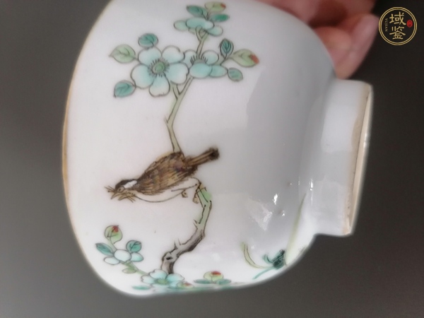 古玩陶瓷花鳥紋粉彩杯真品鑒賞圖