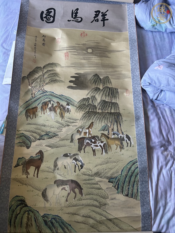 古玩字畫群馬圖真品鑒賞圖