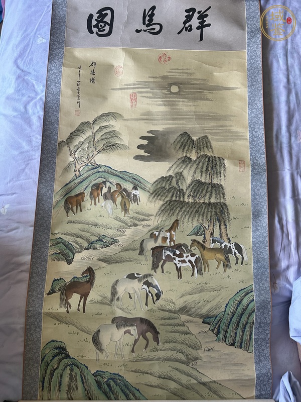 古玩字畫群馬圖真品鑒賞圖