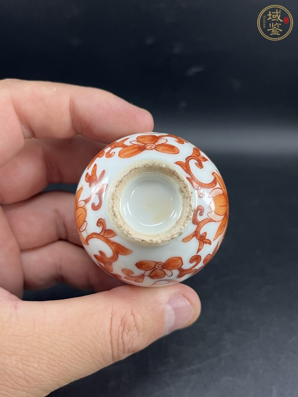 古玩陶瓷礬紅福壽紋蓋罐真品鑒賞圖