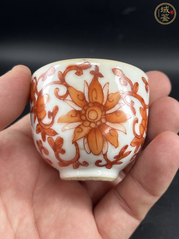 古玩陶瓷礬紅福壽紋蓋罐真品鑒賞圖