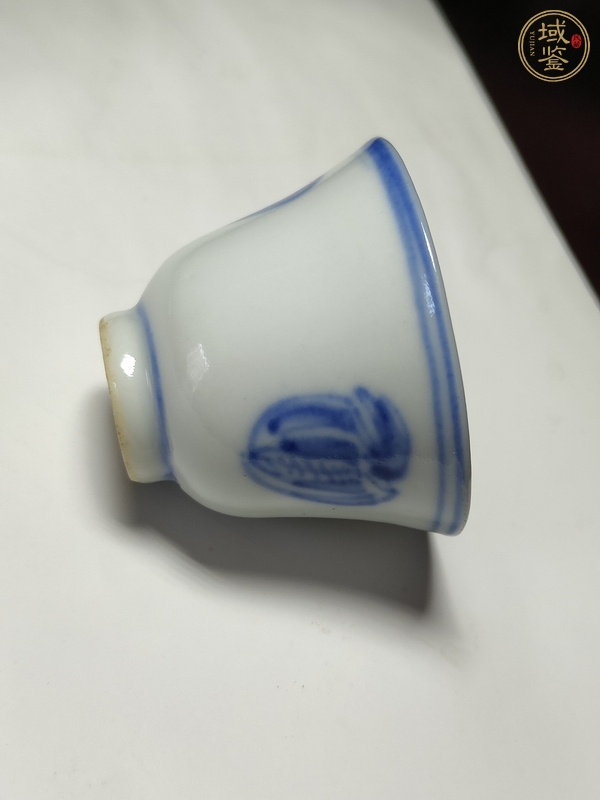 古玩陶瓷青花團(tuán)鶴杯真品鑒賞圖