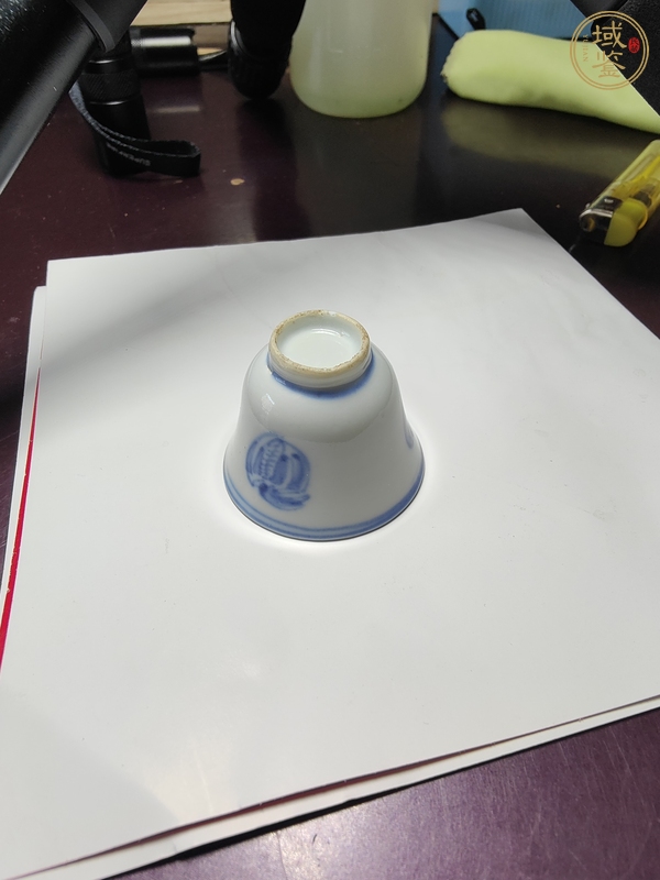 古玩陶瓷青花團(tuán)鶴杯真品鑒賞圖