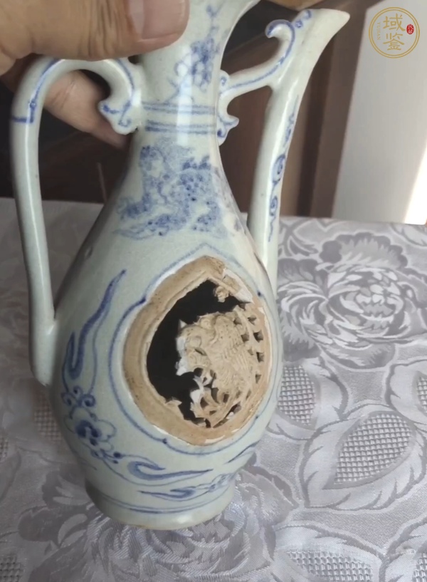 古玩陶瓷晚明安南窯青花壺真品鑒賞圖