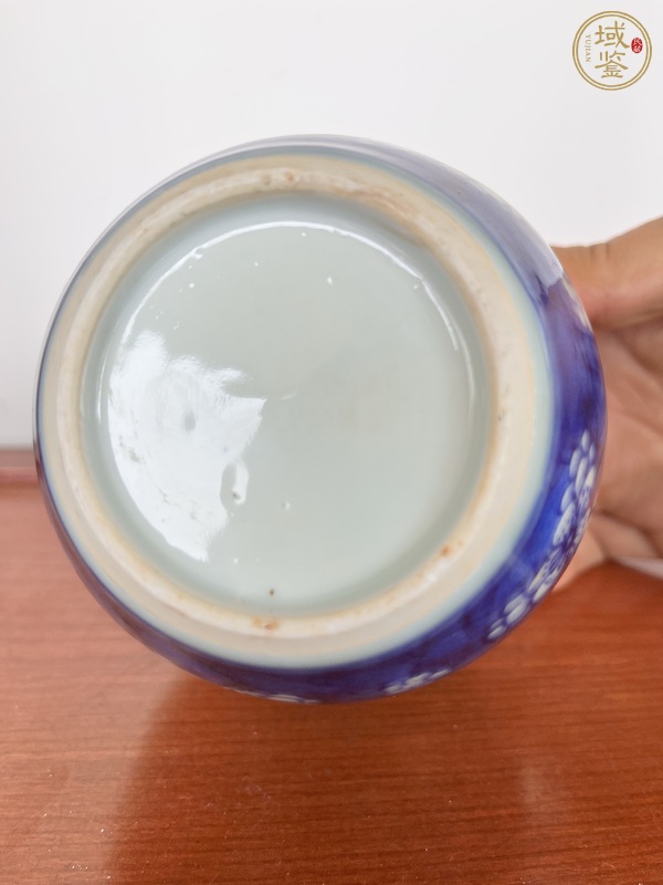 古玩陶瓷青花留白冰梅紋罐真品鑒賞圖