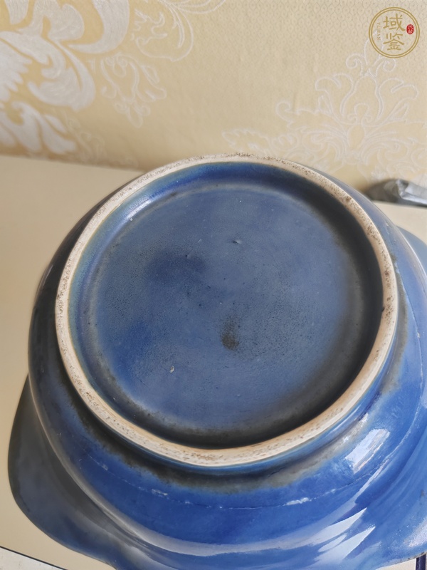 古玩陶瓷藍上藍品種八仙人物花口碗真品鑒賞圖