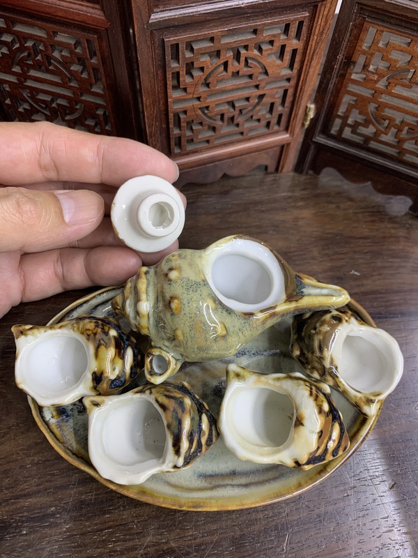 古玩陶瓷【舊時(shí)光系列】仿生螺茶具一套拍賣，當(dāng)前價(jià)格0元