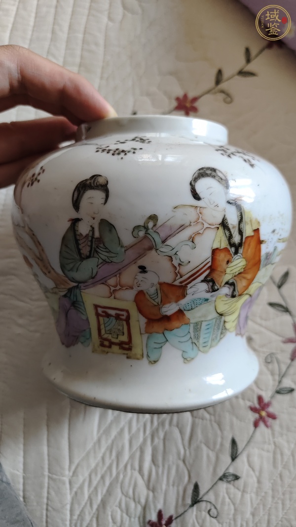古玩陶瓷粉彩仕女紋將軍罐真品鑒賞圖