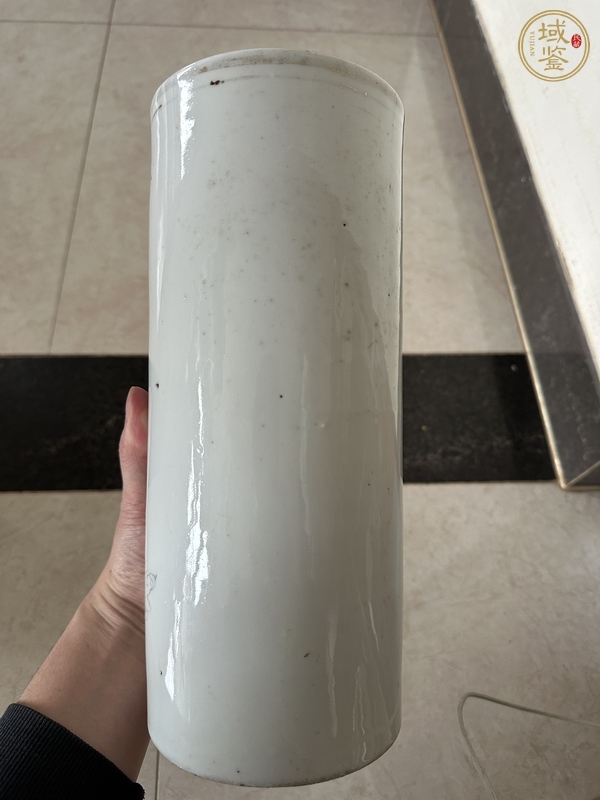 古玩陶瓷麒麟送子新粉彩帽筒真品鑒賞圖