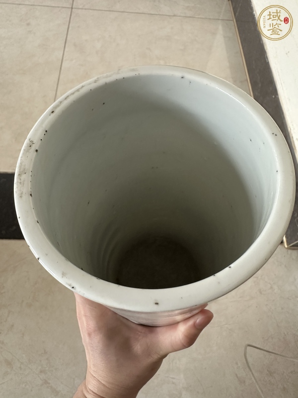 古玩陶瓷麒麟送子新粉彩帽筒真品鑒賞圖
