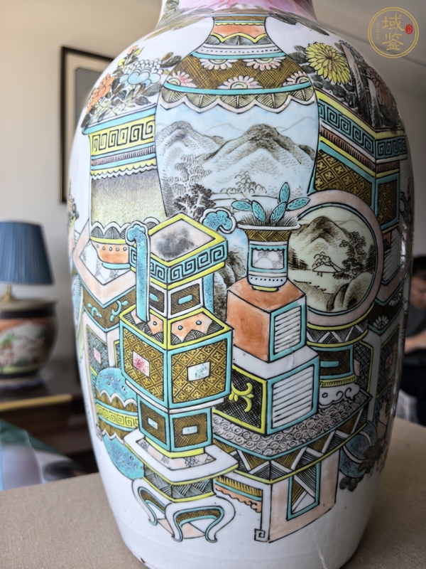 古玩陶瓷博古圖撇口瓶真品鑒賞圖