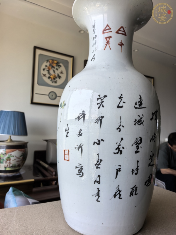古玩陶瓷博古圖撇口瓶真品鑒賞圖