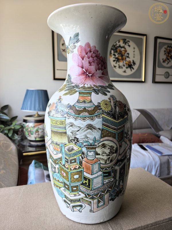 古玩陶瓷博古圖撇口瓶真品鑒賞圖